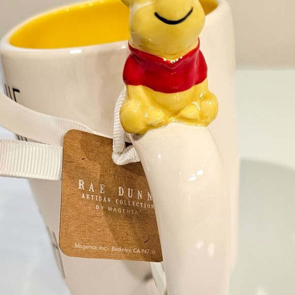 Rae Dunn Winnie the Pooh Ceramic Mug 3D Handle, Yellow Interior - Picture 4 of 7